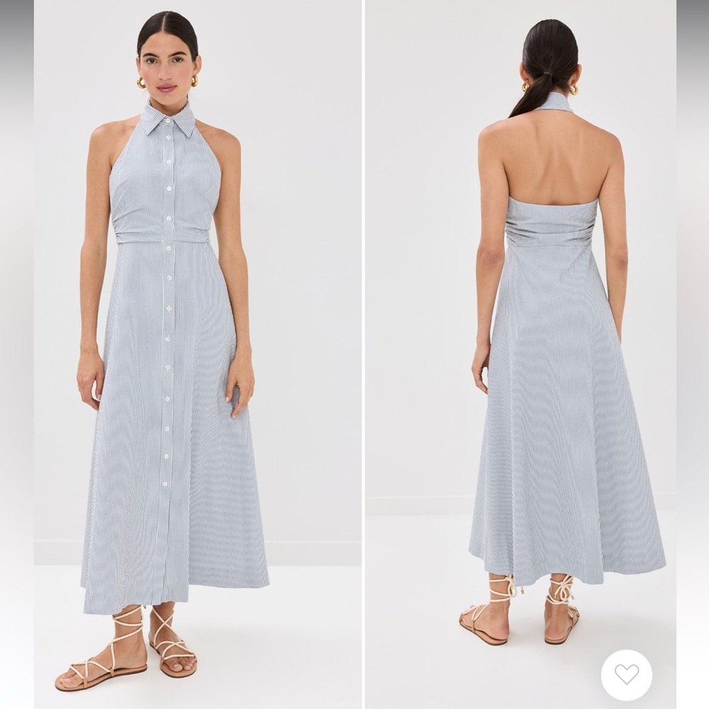 Veronica Beard Blue Striped Midi Dress